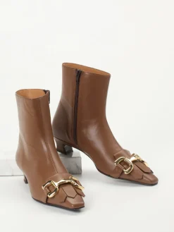 Damen Andrea Puccini – Stiefeletten aus Lammleder kastanien