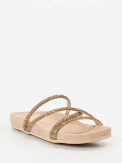 Damen Andrea Puccini – Zehentrenner aus Metallicleder farben