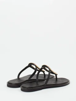 Damen Andrea Puccini – Zehentrenner aus Leder mit Gold-Applikation