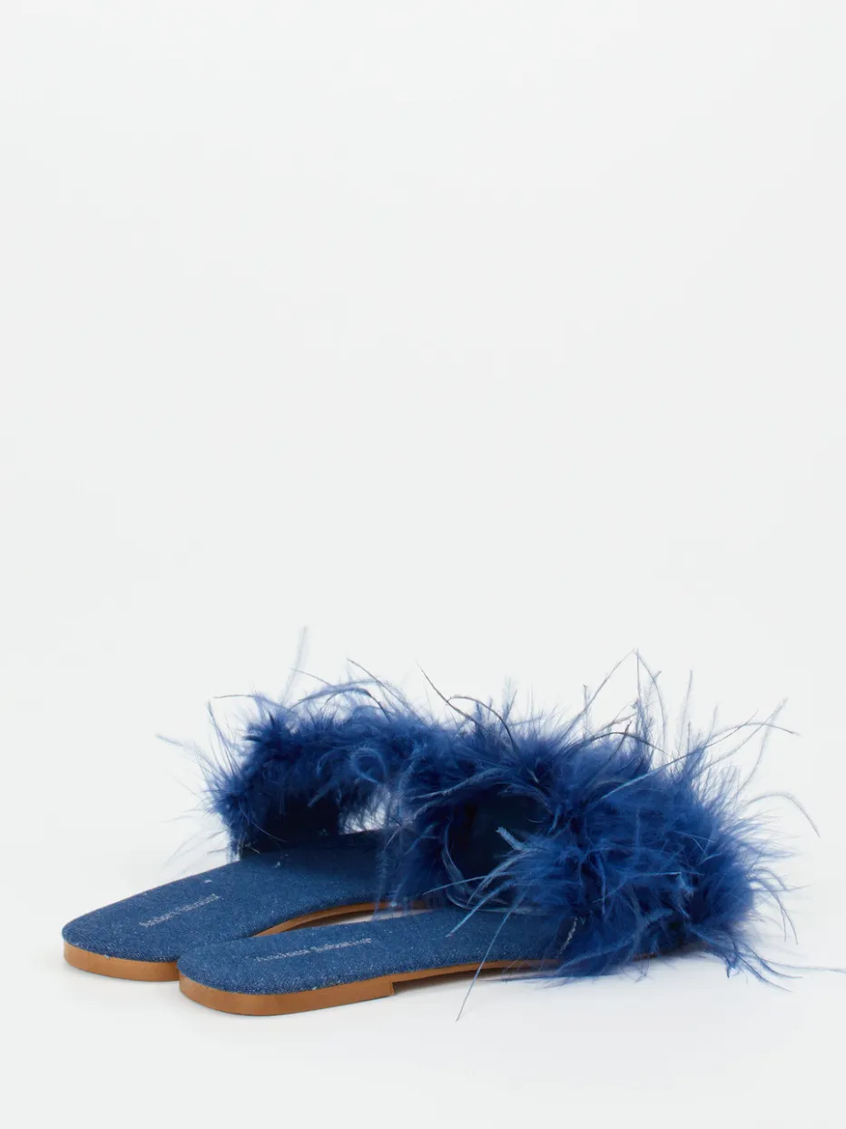 – Damen-Slides aus Fell in Tinten*Andrea Sabatini Discount