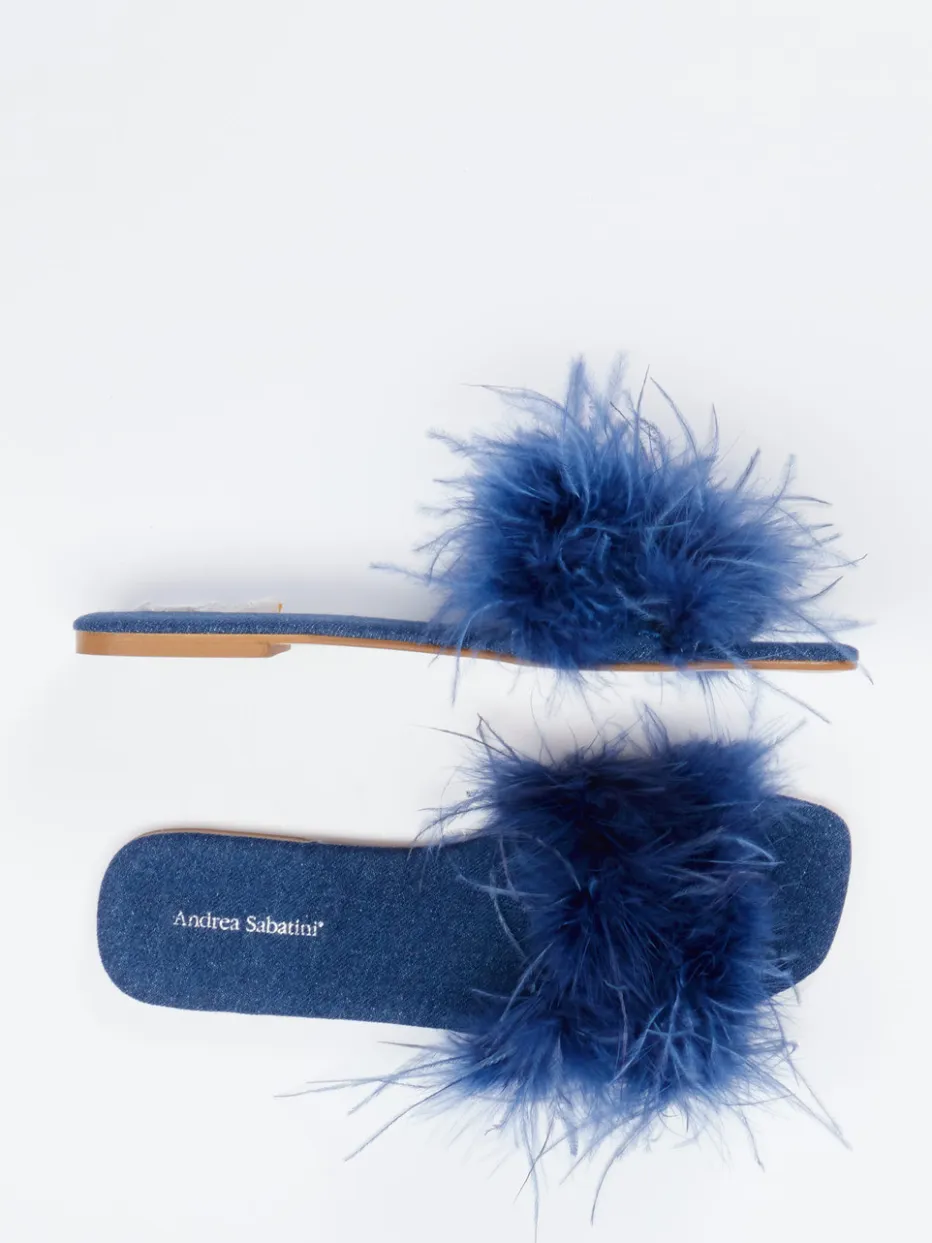 – Damen-Slides aus Fell in Tinten*Andrea Sabatini Discount