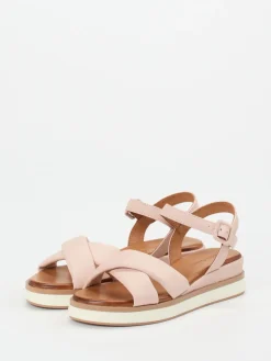 Damen Andrea Sabatini – Keilsandalette aus Kalbleder rosé