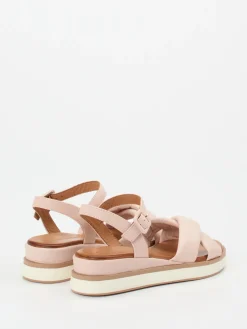 Damen Andrea Sabatini – Keilsandalette aus Kalbleder rosé