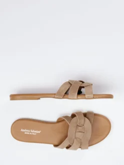 Damen Andrea Sabatini – Pantolette aus Veloursleder Sandbeige