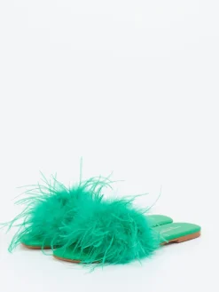 – Pantolette aus Fell Smaragd*Andrea Sabatini Hot