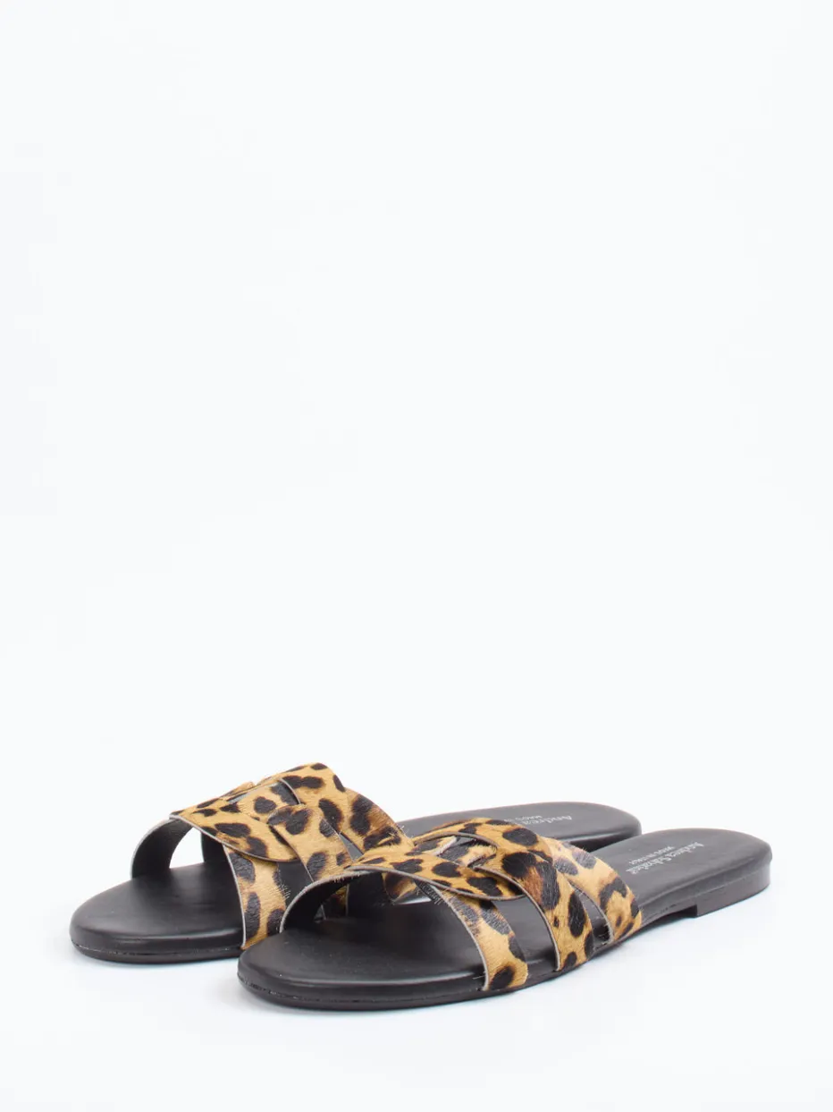 Damen Andrea Sabatini – Pantolette aus Fell mit Leoprint