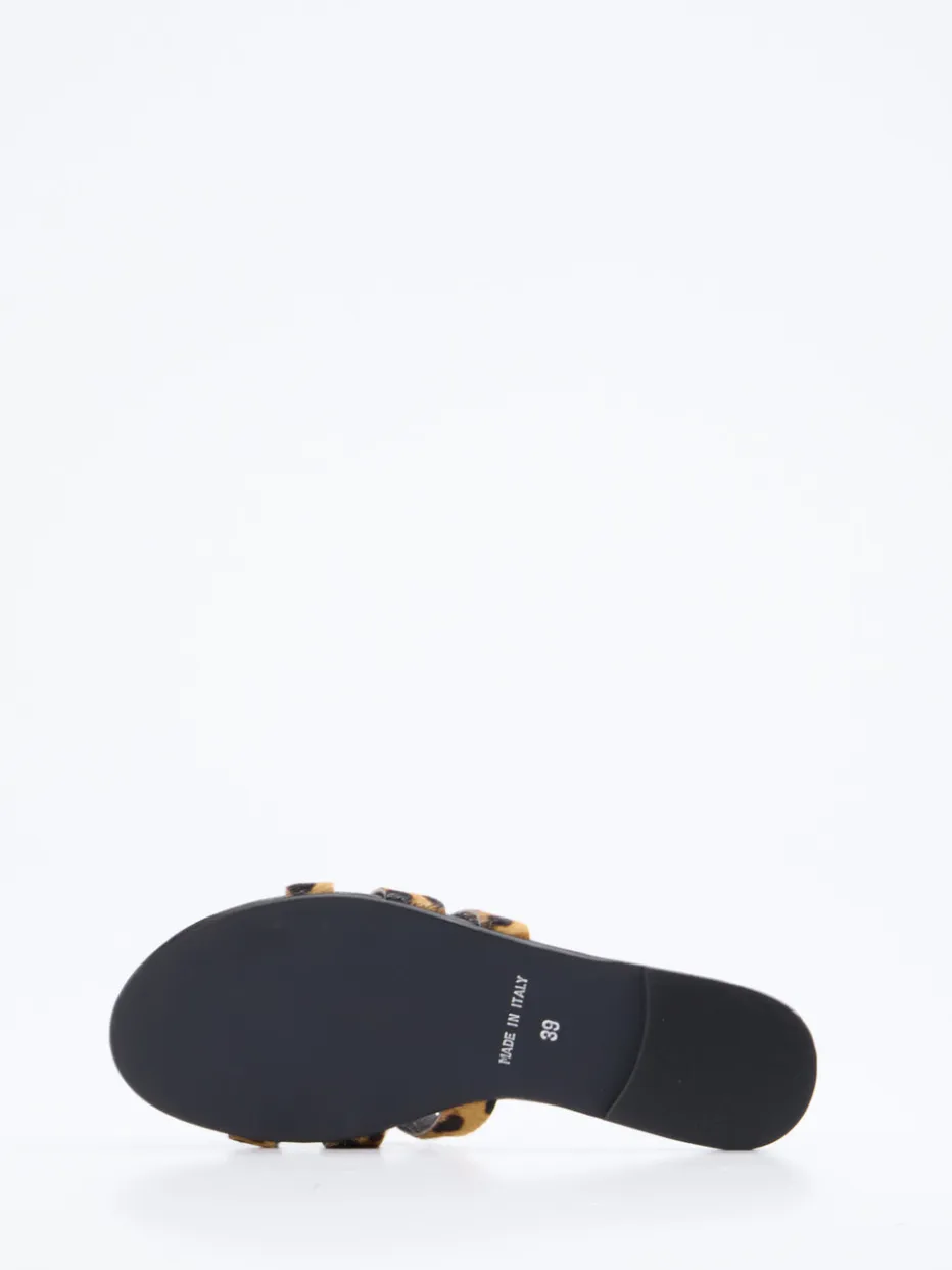 Damen Andrea Sabatini – Pantolette aus Fell mit Leoprint