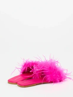 – Pantoletten aus Fell in Neon*Andrea Sabatini Hot