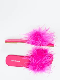 – Pantoletten aus Fell in Neon*Andrea Sabatini Hot