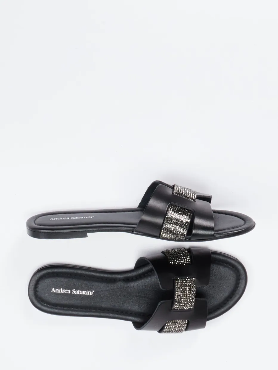 – Pantolette aus Kalbleder mit Strass*Andrea Sabatini Best