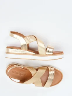 Damen Andrea Sabatini – Plateausandale aus Metallicleder