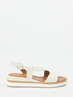 Damen Andrea Sabatini – Plateau-Sandale aus Leder cremeweiß