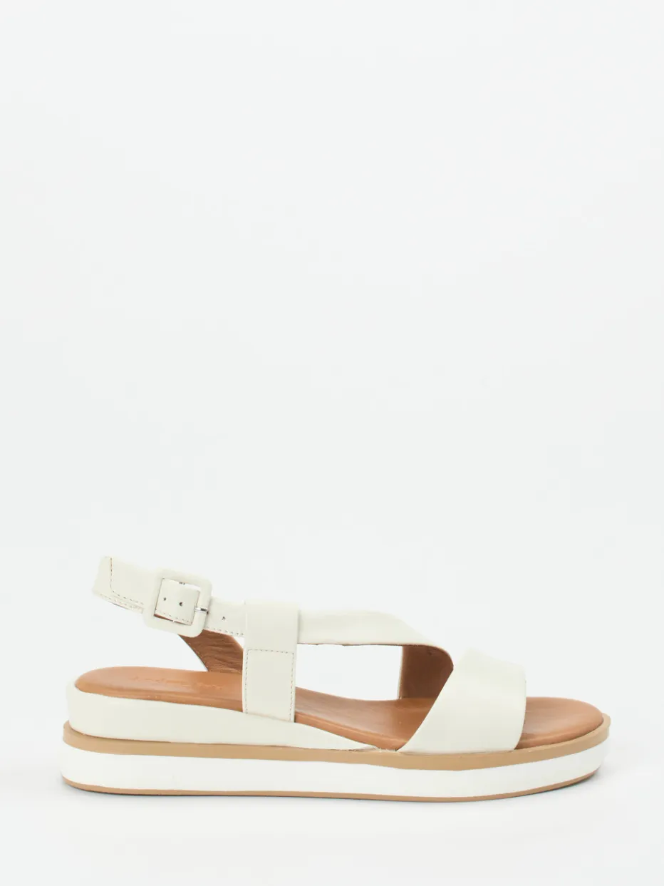 Damen Andrea Sabatini – Plateau-Sandale aus Leder cremeweiß