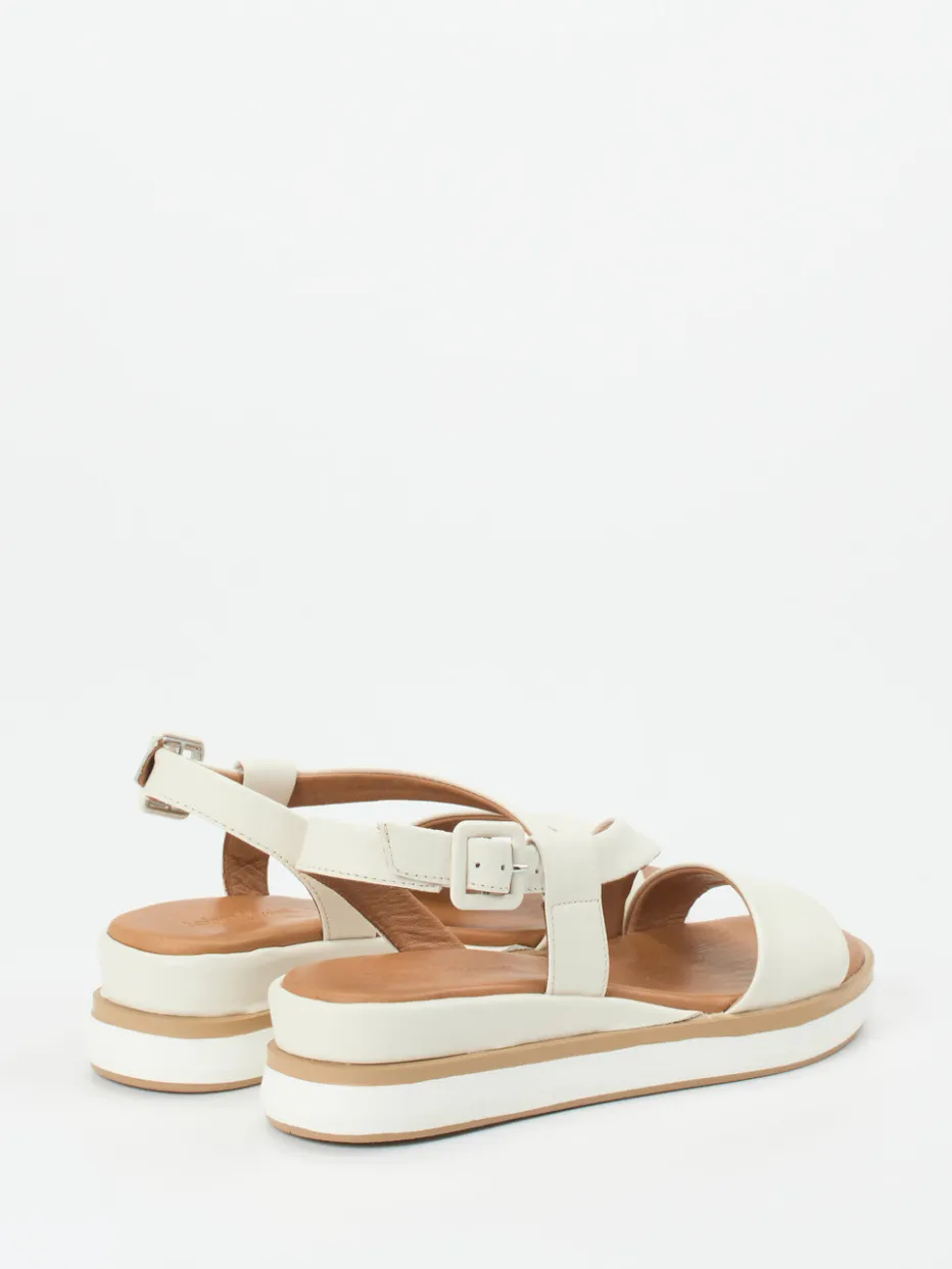 Damen Andrea Sabatini – Plateau-Sandale aus Leder cremeweiß