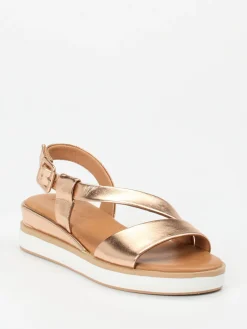 – Plateau-Sandale aus Metallicleder Roségold*Andrea Sabatini Online