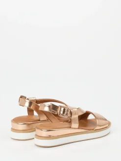 – Plateau-Sandale aus Metallicleder Roségold*Andrea Sabatini Online