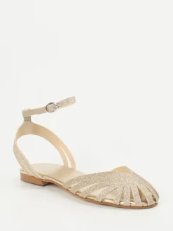 Damen Andrea Sabatini – Riemchensandalen aus Metallicleder