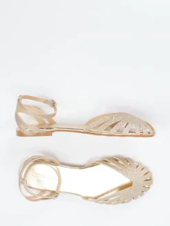 Damen Andrea Sabatini – Riemchensandalen aus Metallicleder
