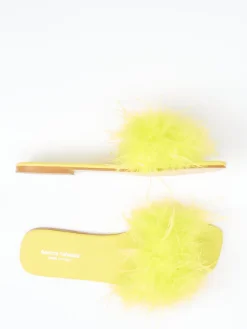 Damen Andrea Sabatini – Slides aus Fell mit Federbesatz