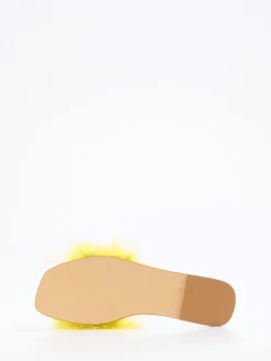 Damen Andrea Sabatini – Slides aus Fell mit Federbesatz