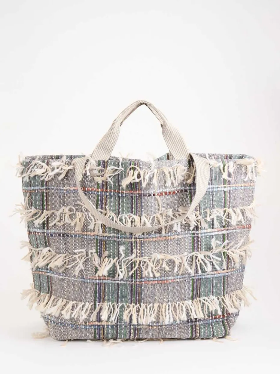 Damen ANOKHI – Shopper aus Textil mit Fransenbesatz