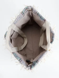 Damen ANOKHI – Shopper aus Textil mit Fransenbesatz