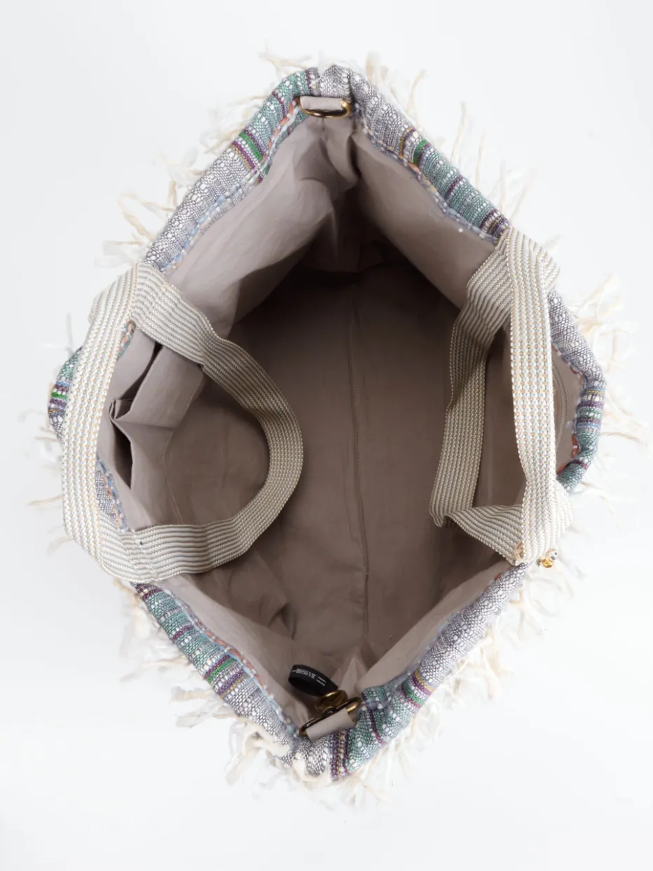 Damen ANOKHI – Shopper aus Textil mit Fransenbesatz