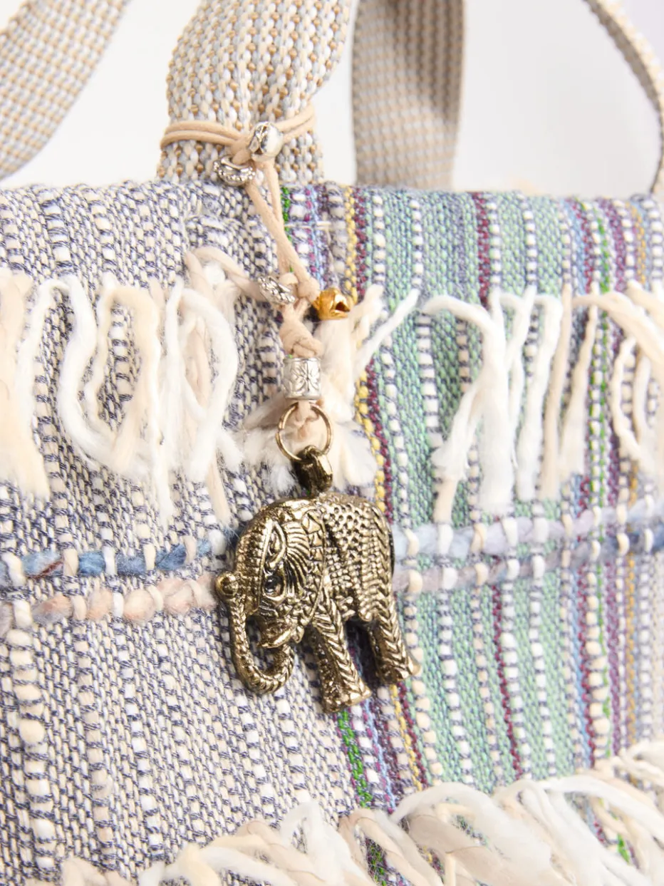 Damen ANOKHI – Shopper aus Textil mit Fransenbesatz