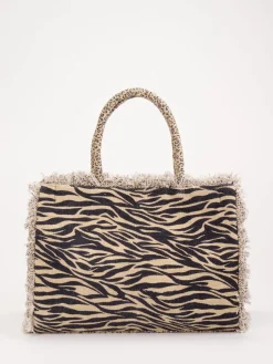 Damen ANOKHI – Shopper aus Textil mit Animal-Patchwork