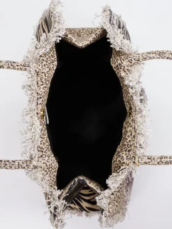 Damen ANOKHI – Shopper aus Textil mit Animal-Patchwork