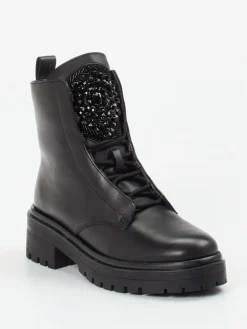 Damen Apepazza – Schnürboots aus Leder mit Strass