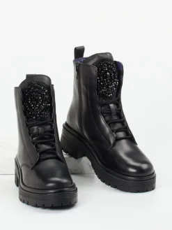 Damen Apepazza – Schnürboots aus Leder mit Strass