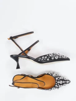 – Slingpumps aus Leder Glam-Akzent*Apepazza