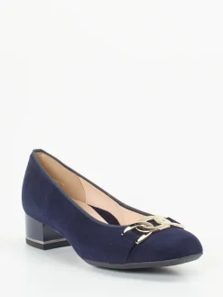 Damen Ara – Blockabsatz-Pumps aus Veloursleder Dunkel