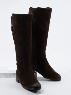 – Kniehohe Stiefel aus Veloursleder Dunkel*Ara Discount