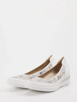 – Komfort-Ballerinas aus Leder Weiß floral*Ara Online