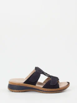 Damen Ara – Komfort-Pantolette aus Veloursleder Dunkel