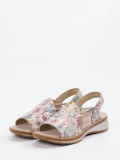 – Komfortsandalen aus geprägtem Leder color*Ara Hot