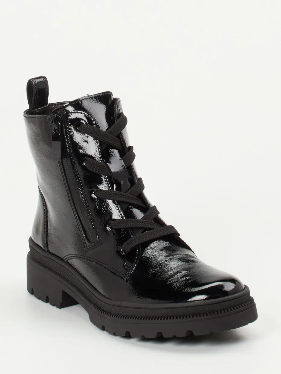 Damen Ara – Schnürstiefelette aus Lackleder