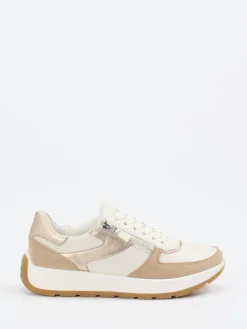 Damen Ara – Sneaker aus Kalbleder in Creme und