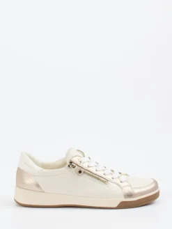 Damen Ara – Sneaker aus Kalbleder in Cremeweiß