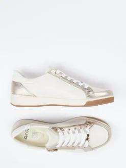 Damen Ara – Sneaker aus Kalbleder in Cremeweiß