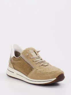 Damen Ara – Sneaker aus Leder-Mix beigegold