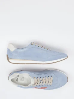 Damen Ara – Sneaker aus Veloursleder Hell