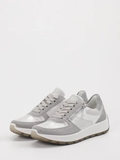 Damen Ara – Sneaker aus Veloursleder Hell