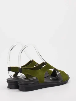 Damen Arche – Sandalen aus Veloursleder in Oliv