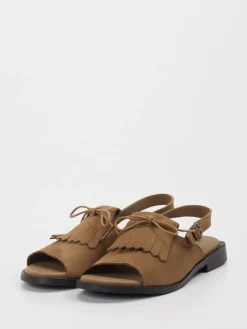 Damen Arche – Slingback-Sandalen aus Leder Cognac