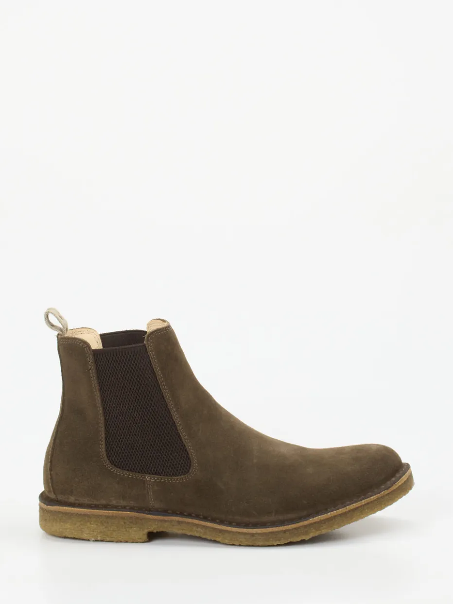 Herren Astorflex – Chelsea Boots aus Veloursleder oliv
