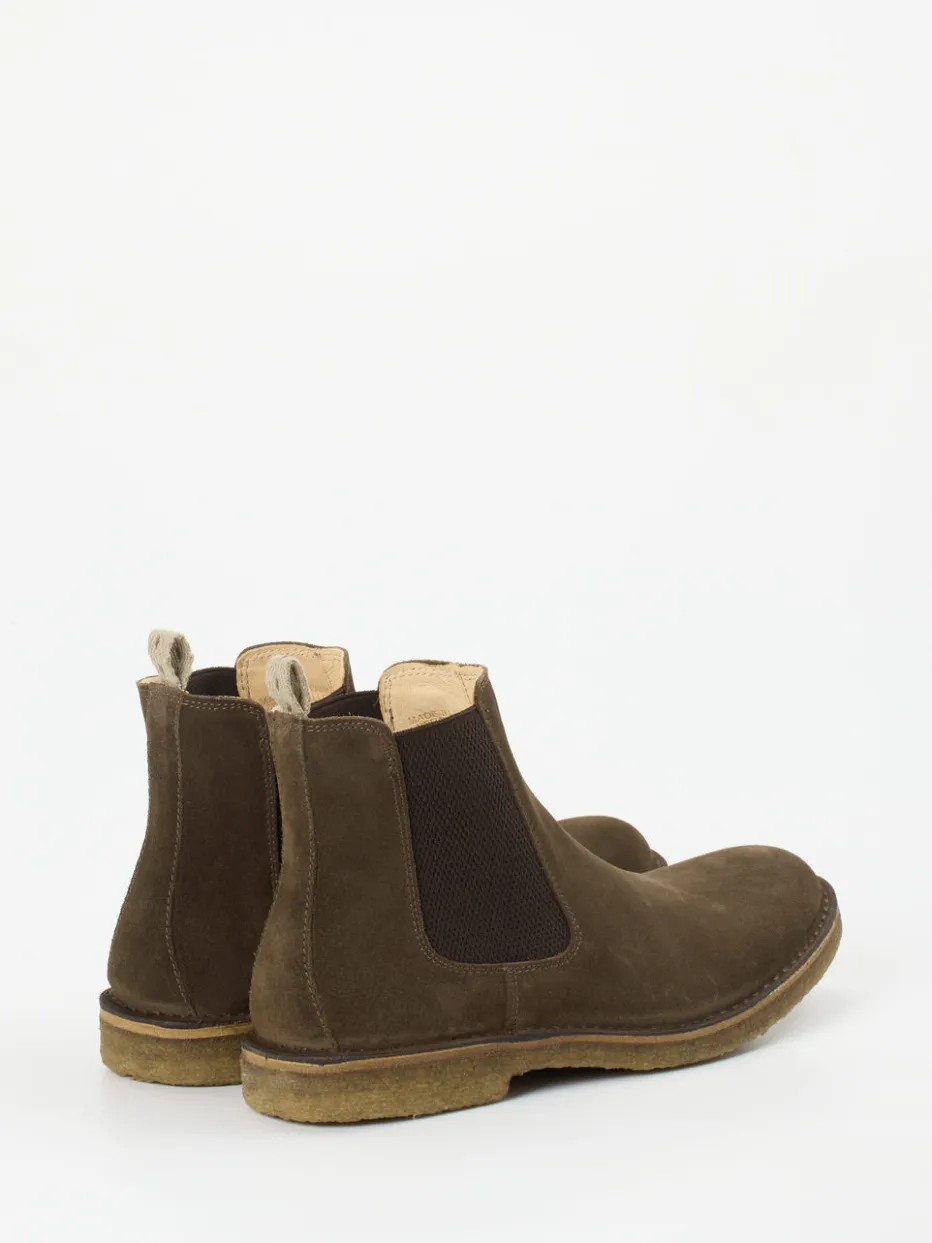 Herren Astorflex – Chelsea Boots aus Veloursleder oliv