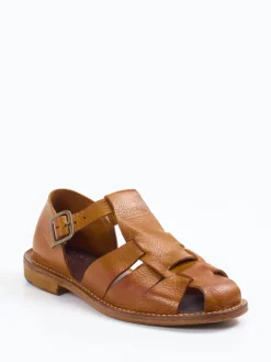 Herren Astorflex – Fischersandalen aus Kalbleder cognac